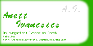 anett ivancsics business card